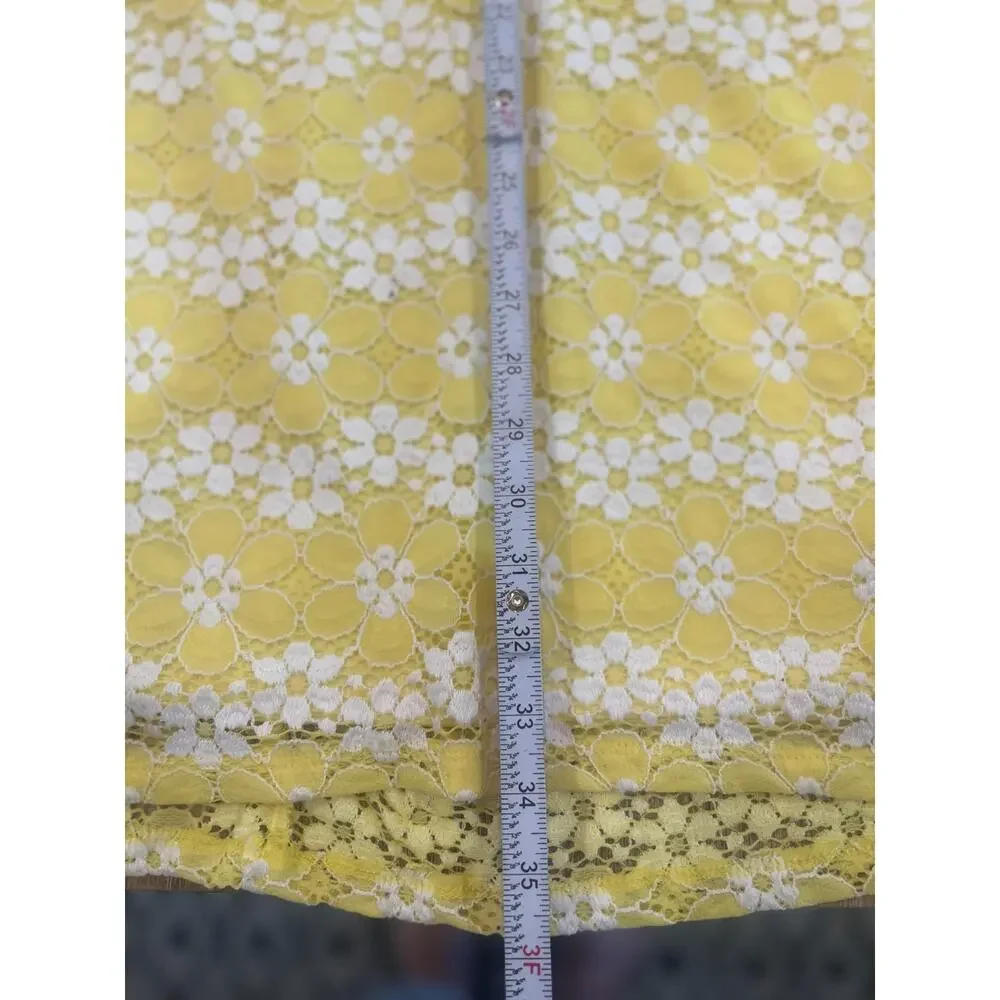 Y2K Yellow with Lace Overlay Dress - Size Medium - Picture 4 of 9